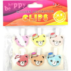 Прищіпки дерев'яні декоративні, 35x6 мм, 6 шт 200180