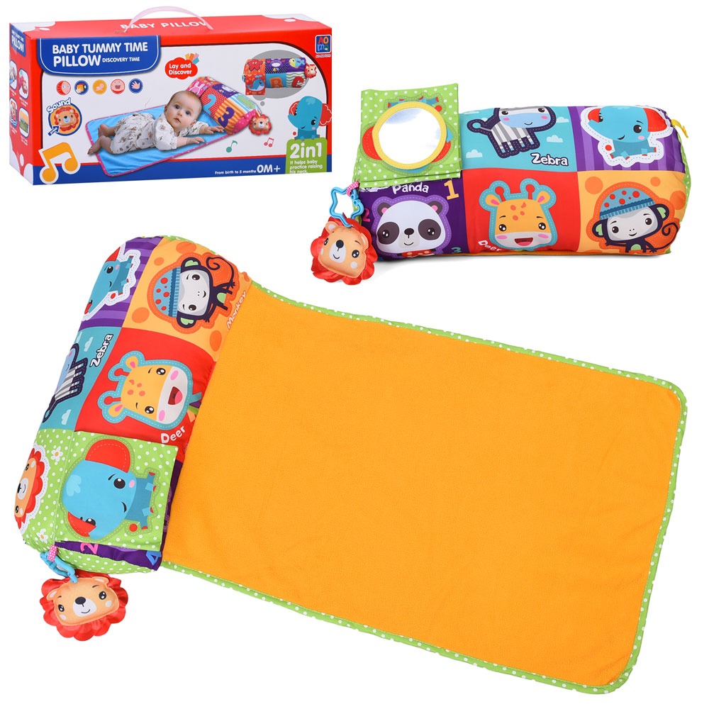 Килимок для немовляти 918-1917 (10шт) 2в1 (подушка, дзеркало), 77-41см, підвіска-пискавка, в кор-ці, 45-21-11,5см