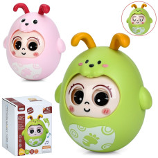 Неваляшка 368-78 (108шт) 12,5см, звук, заплющує очі, 2 кольори, в кор-ці, 10-13-10см