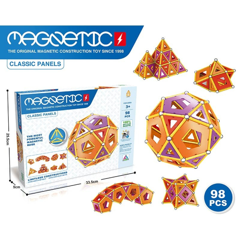 Конструктор магніт. 777-4 (36шт/2) 98дет.,короб. 25,5*5*33,5см