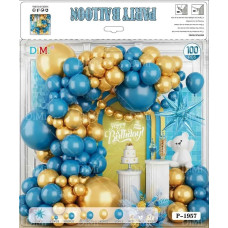 Набір для фотозони Фольгованих та латексних Куль Блакитно золотий 1957 (15521)