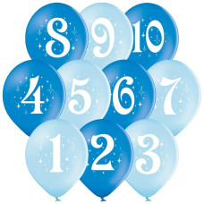 Латексна кулька BelBal 12` Цифри асорті хлопчик 50 шт (11158)