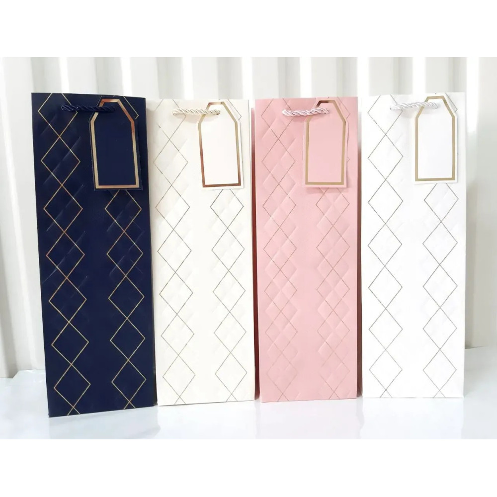 Пакет подарунковий пляшка "Ромб" - мікс 15114