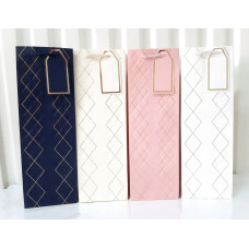 Пакет подарунковий пляшка "Ромб" - мікс 15114