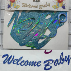 Вивіска Welcome BABY блакитний глітер 16238