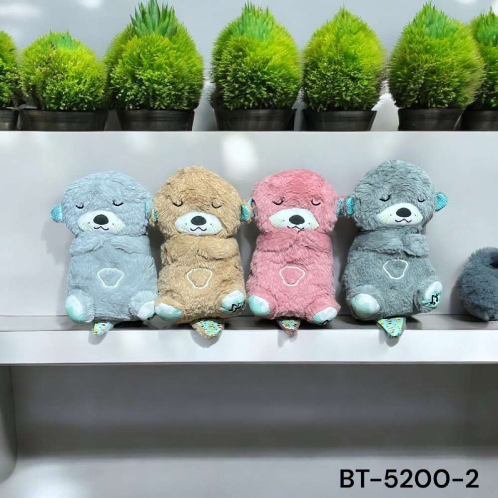 М'яка Іграшка-нічник BT-5200-2 "Видреня" з функцією дихання та звуками 25 см