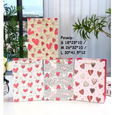 Пакет подарунковий середній "Намальоване серце" M 26x32x10 см 15165P