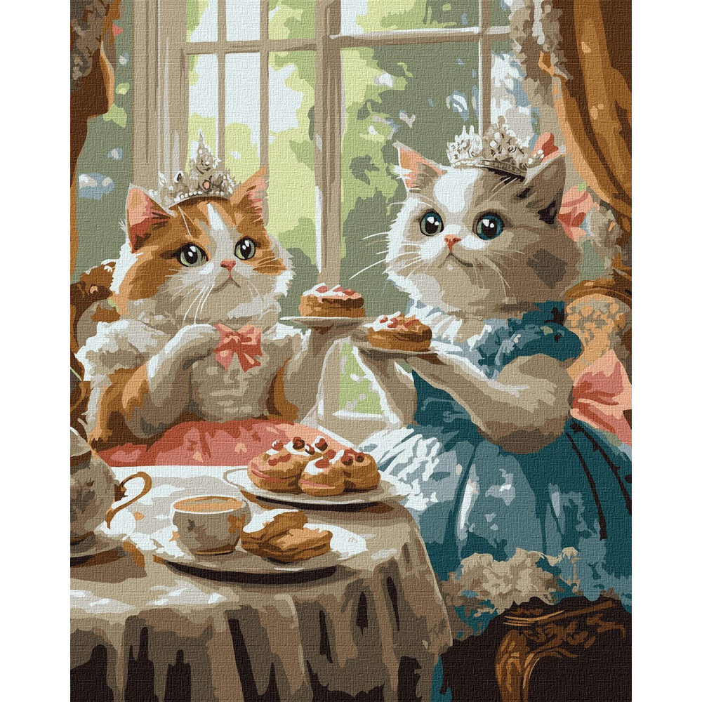 Набір для розпису по номерах "Вечірка котячих леді" 40х50см KHO6691