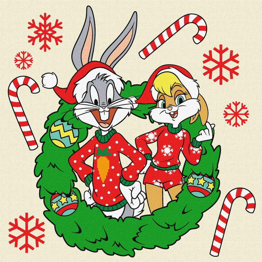 Набір для розпису по номерах для дітей WB "Bugs & Lola" 25х25см KHO6860