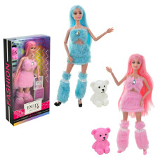 Лялька арт. QJ139C (96шт/2)   мікс 2 кольори, хутряне вбрання, р-р лялки 29 см короб.15,5*5,5*31см