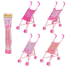 Візок мет.арт. 9302W-A/B (12шт) тростинка,мікс до 4 кольорів,передні поворотні колеса, у пакеті р-р 65*15 см, р-р іграшки-60*15 см