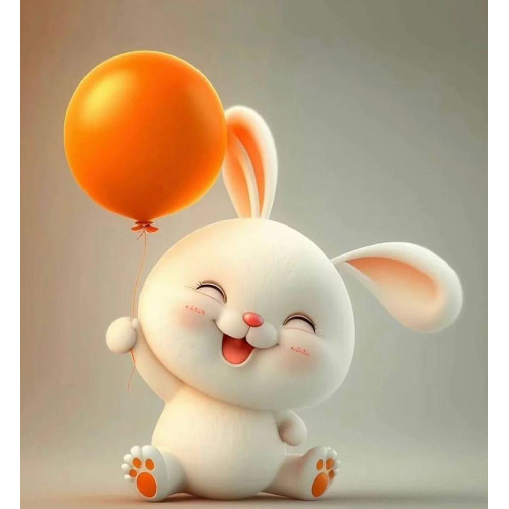 Алмазна мозаїка "Веселий кролик з повітряною кулькою", 20*20см, на рамці, в кор.21*21*2,5см, ТМ Dreamtoys S10003