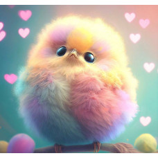 Алмазна мозаїка "Веселковий пухнастик", 20*20см, на рамці, в кор.21*21*2,5см, ТМ Dreamtoys S10031