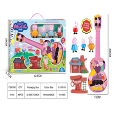 Набір героїв Peppa Pig (4 фігурки, укулеле, декорації, в коробке) 618-4