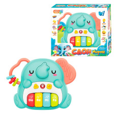 Піаніно "Слон Мирон" 39049 (48) "WToys", ОЗВУЧУВАННЯ УКРАЇНСЬКОЮ МОВОЮ, 8 пісень, 8 скоромовок, 8 казок, цифри, підсвічування, в коробці