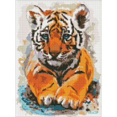 Набір 12+ з алмазною мозаїкою "Маленьке тигреня" 30х40см AMO7483