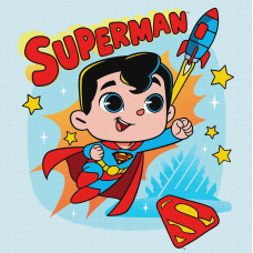 Набір для розпису по номерах для дітей WB "Superman: Політ до зірок" 25х25см KHO1341