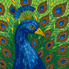 Набір для розпису по номерах "Вітраж. Павич" 30х30см KHO6788