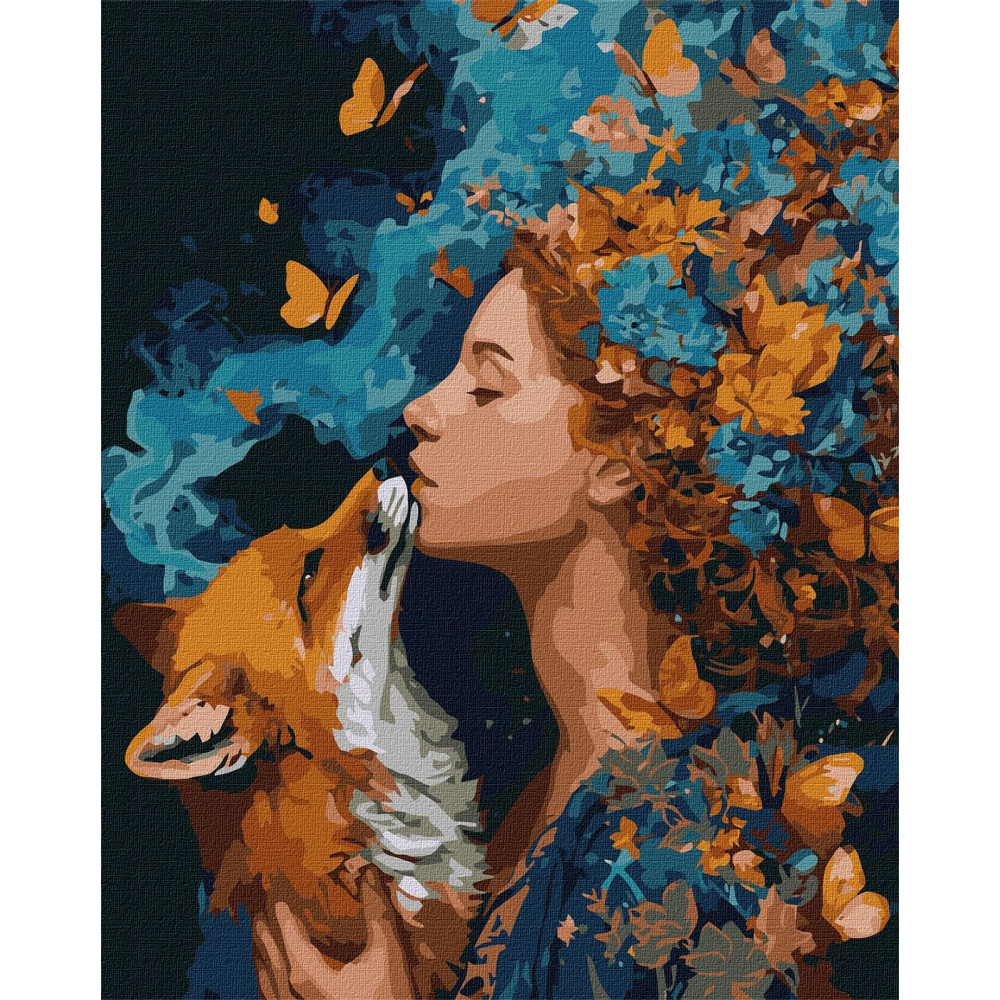 Набір для розпису по номерах "Помаранчевий дух осені з фарбами металік extra" 40х50см KHO6857