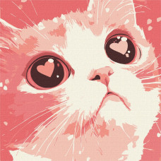 Набір для розпису по номерах "Закоханий кіт" 30х30см KHO6864