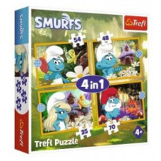 Trefl Пазли "4in1 34664 (35, 48, 54, 70)" The Smurfs Життя в селі смурфів