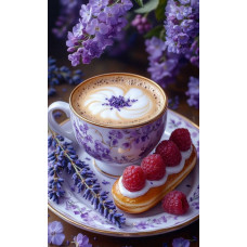 Алмазна мозаїка "Лавандовий лате", на підрамнику 30*40см, в кор. 31*41*2,5см, ТМ Dreamtoys S20395