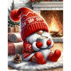 Алмазна мозаїка "Гном-Теплолюб", на підрамнику 30*40см, в кор. 31*41*2,5см, ТМ Dreamtoys S20368