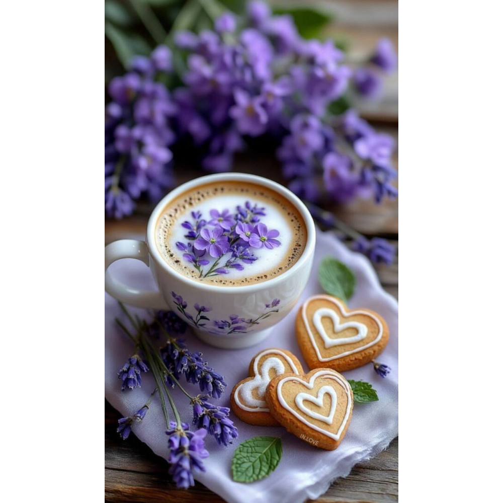 Алмазна мозаїка "Кава з ароматом ніжності", 40*50см, на підрамнику, в кор. 41*51*2,5см, ТМ Dreamtoys S40112