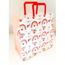 ПАКЕТ КРАФТ ручки - прямокутні паперові кольорові, 32х15х30 см, папір 100 г/ м2 Крафт колір Білий KGB 323015 -34