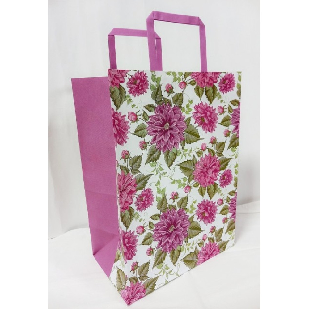 ПАКЕТ КРАФТ ручки - прямокутні паперові кольорові, 25х15х34,5 см, папір 100 г/ м2.Крафт колір Білий KGB 253415-29