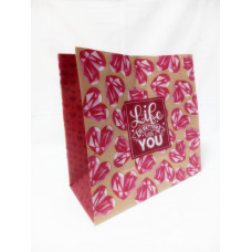 ПАКЕТ КРАФТ ручки - прямокутні паперові кольорові, 32х15х30 см, папір 100 г/ м2Крафт колір Бурий KGB 323015 -21