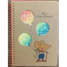 Блокнот Крафт на спіралі В6, 80 аркушів, 60г/м2, блок у клітинку N9610