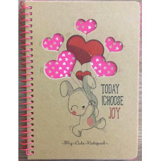 Блокнот Крафт на спіралі В6, 80 аркушів, 60г/м2, блок у клітинку N9608