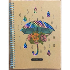 Блокнот Крафт на спіралі А5, 80 аркушів, 60г/м2, блок у клітинку N9607