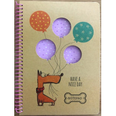 Блокнот Крафт на спіралі А5, 80 аркушів, 60г/м2, блок у клітинку N9605