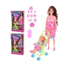 Лялька арт. 131-3 (72шт/2) 2 види, лялечка, візочок, аксес, короб.20*7*32, 5 см