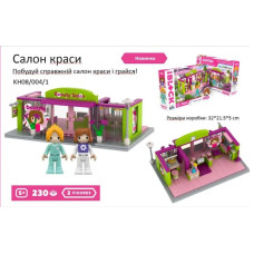Конструктор Kids hits IBLOCK JUNIOR  арт. KH08/004/1 (24шт/2)  Дівчатка, Салон краси, 230 дет,компл. 2 фігур, інстр., наліпки,короб. 32*21.5*5