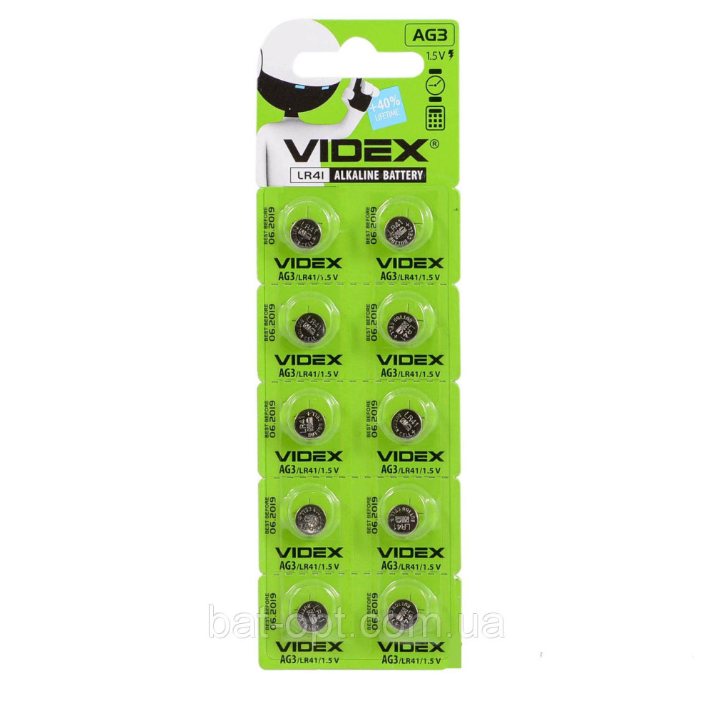 Батарейка Videx (LR41) (ціна за штуку) BLISTER CARD