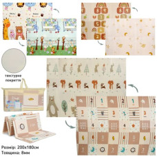 Килимок-мат MR 1569-4 (12шт) XPE, 180-200см, двосторонній, товщина 8мм, 3 види, у сумці, 90-40-9см