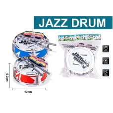 Барабан 2611 (336/2) 2 види, барабанні палички, стрічка, в пакеті, ВИДАЄТЬСЯ МІКС ВИДІВ