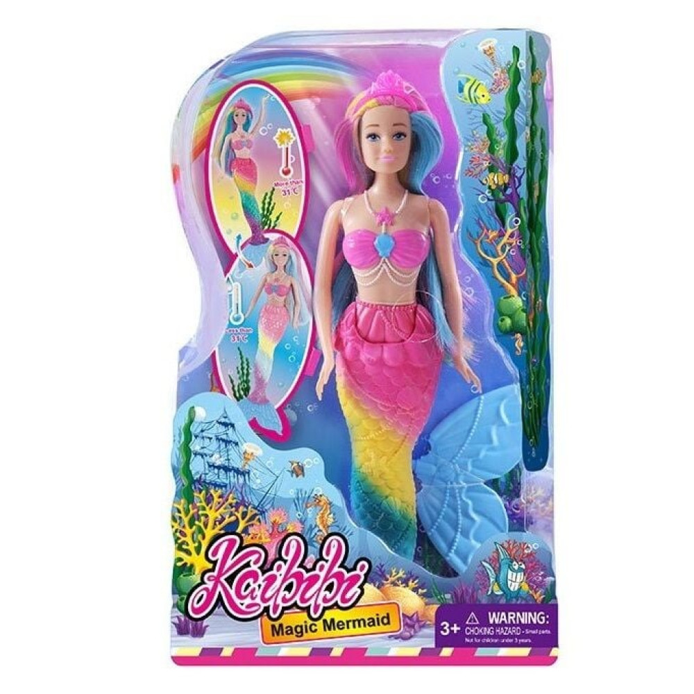 Лялька WG 305 (72/2) “Русалка”, висота: 33 см, змінює колір, рухомі кінцівки, на листі