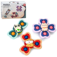 Гра A9 (48шт) набір 3шт, спінер, на присосці, 13см, брязкальце, прорізувач, в кор-ці, 19-14-5,5см