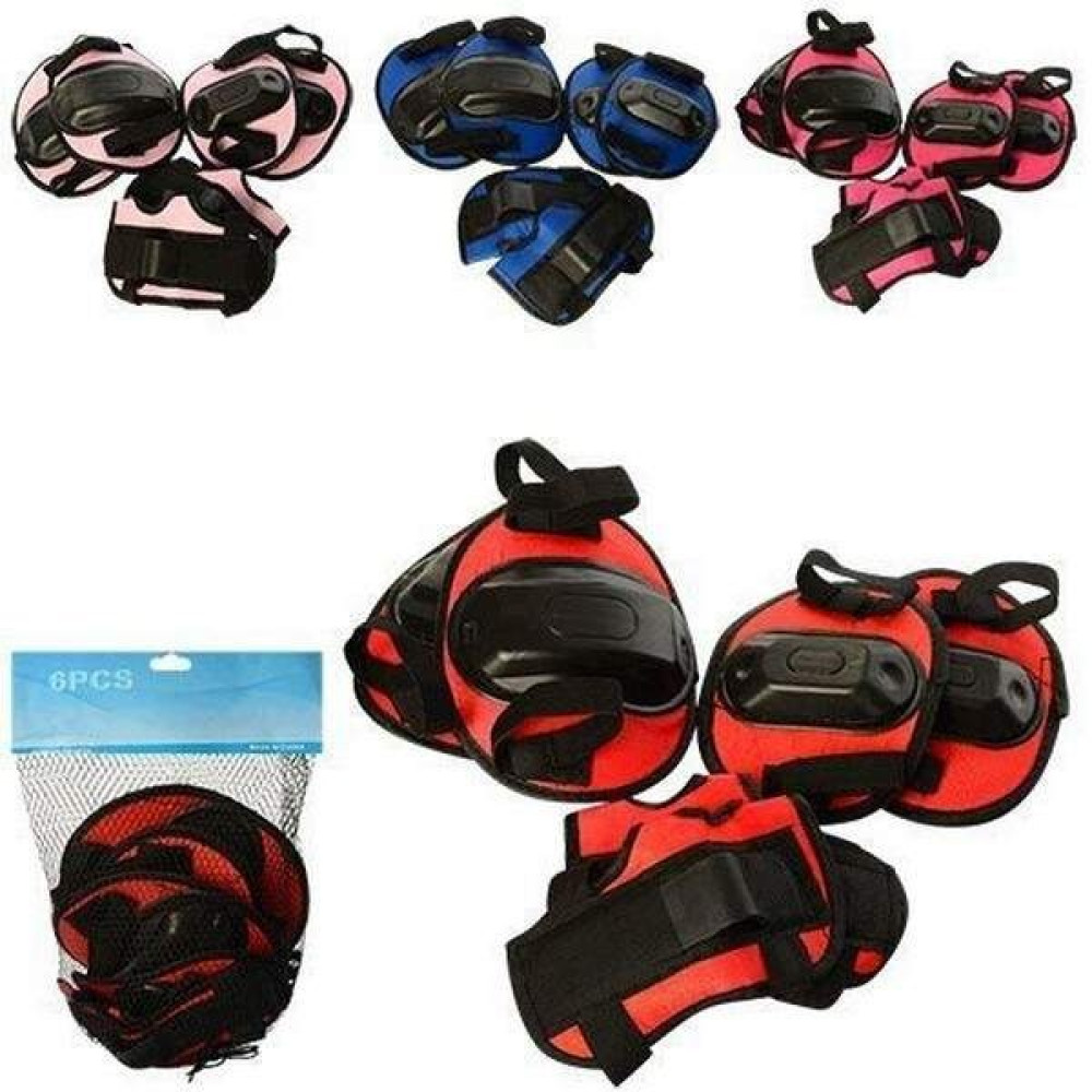 Захист MS 1644 (50шт) наколінники, налокітники, зап'ястя, 4 кольори, сітка, 18-29-7см