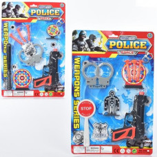 Набір амуніції 308-11-12 (96шт) поліція, пістолет 16см, присоски 3шт, аксесуари, 2 види, на листі, 25,5-38,5-3см