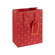 Пакет подарунковий 26х32х12 см з тисненням фольгою "Сердечки" RED HL-1956 (124876)