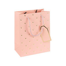 Пакет подарунковий 26х32х12 см з тисненням фольгою "Сердечки" PINK HL-1959 (124879)