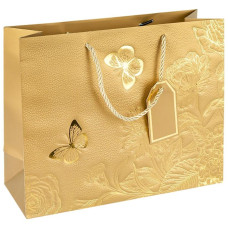 Пакет подарунковий 50х40х15 см горизонтальний з тисненням фольгою GOLD HL-1942 (124862)
