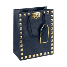 Пакет подарунковий 31х42х12 см із тисненням фольгою DARK BLUE HL-1927 (124847)