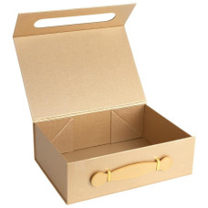 Подарункова коробка 28,2×20,9×9,2 см складна з ручкою CHAMPAGNE GOLD HL-226 (124971)