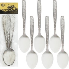 Набір столових ложок 6шт з візерунком "Гілка" 20см 125г "C" 801-BS (87736)
